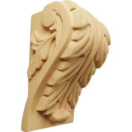 Ekena Millwork 3 3/4"W x 3 1/4"D x 6"H Large Acanthus Leaf Block Corbel, Alder CORW04X03X06BAAL